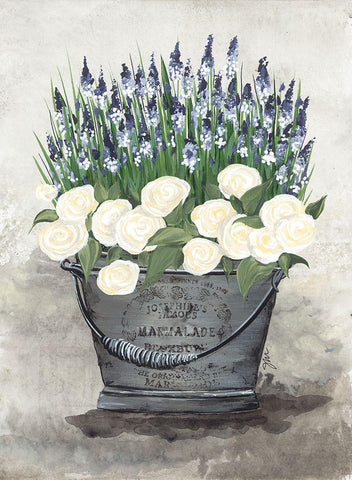 Pail of Poises White Modern Wood Framed Art Print with Double Matting by Norkus, Julie