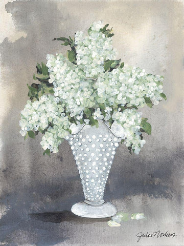 Hobnail Lilacs White Modern Wood Framed Art Print with Double Matting by Norkus, Julie