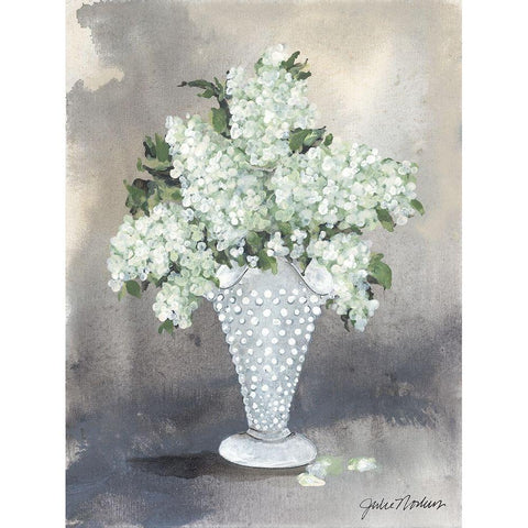 Hobnail Lilacs White Modern Wood Framed Art Print by Norkus, Julie