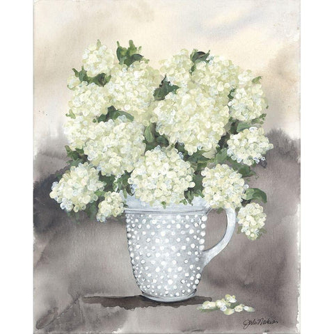 Hobnail Hydrangeas Black Modern Wood Framed Art Print by Norkus, Julie