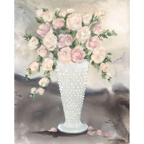Hobnail Roses White Modern Wood Framed Art Print by Norkus, Julie