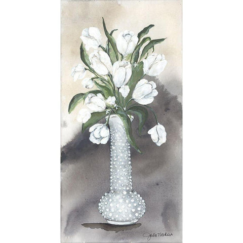 Hobnail Tulips White Modern Wood Framed Art Print by Norkus, Julie