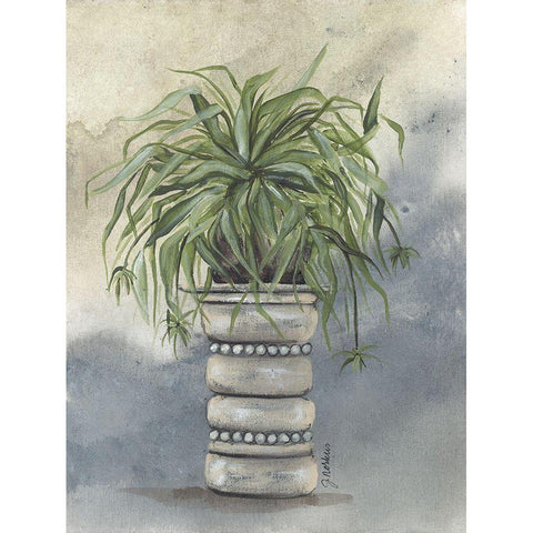 Spider Plant in Pottery Black Modern Wood Framed Art Print by Norkus, Julie