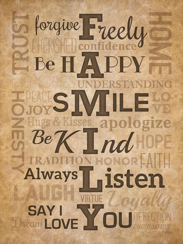 Family Values White Modern Wood Framed Art Print with Double Matting by Rader, Lauren