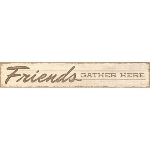 Friends Gather Here Black Modern Wood Framed Art Print by Rader, Lauren