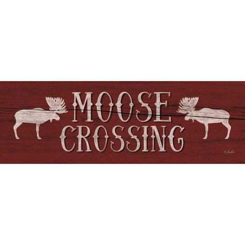 Moose Crossing White Modern Wood Framed Art Print by Rader, Lauren