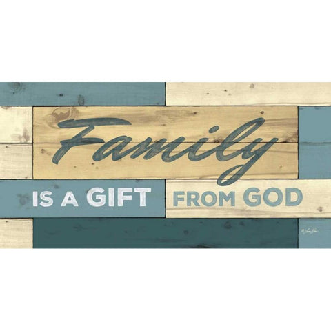 Family is a Gift from God Black Modern Wood Framed Art Print with Double Matting by Rader, Lauren