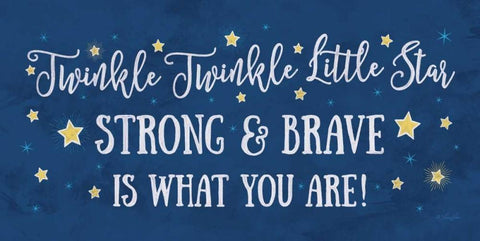 Twinkle Twinkle Little Star - Boy White Modern Wood Framed Art Print with Double Matting by Rader, Lauren