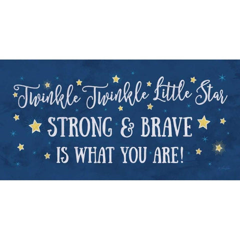 Twinkle Twinkle Little Star - Boy Black Modern Wood Framed Art Print with Double Matting by Rader, Lauren