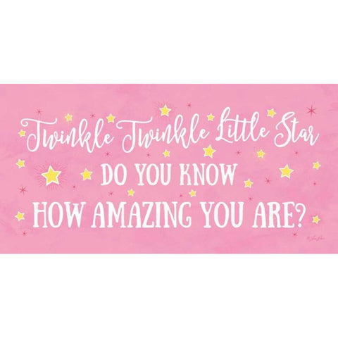 Twinkle Twinkle Little Star - Girl Black Modern Wood Framed Art Print with Double Matting by Rader, Lauren