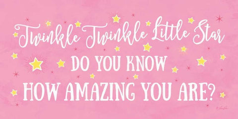 Twinkle Twinkle Little Star - Girl Black Ornate Wood Framed Art Print with Double Matting by Rader, Lauren