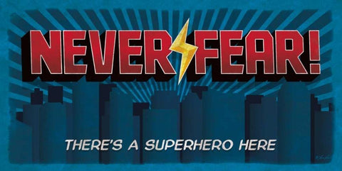 Never Fear! Black Ornate Wood Framed Art Print with Double Matting by Rader, Lauren