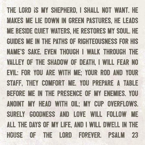 The Lord is My Shepherd Black Modern Wood Framed Art Print with Double Matting by Rader, Lauren