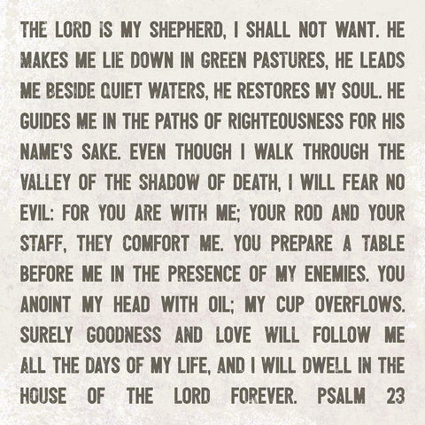 The Lord is My Shepherd White Modern Wood Framed Art Print with Double Matting by Rader, Lauren