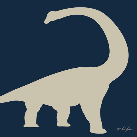 Dino II    White Modern Wood Framed Art Print by Rader, Lauren