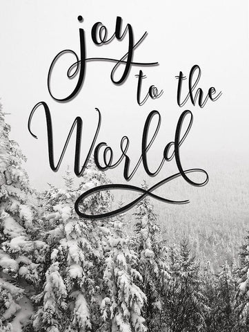 Joy to the World    Black Ornate Wood Framed Art Print with Double Matting by Rader, Lauren