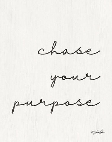 Chase Your Purpose   White Modern Wood Framed Art Print with Double Matting by Rader, Lauren
