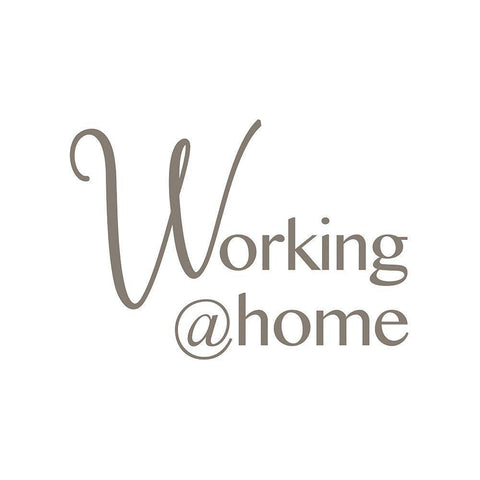 Working @ Home White Modern Wood Framed Art Print with Double Matting by Rader, Lauren
