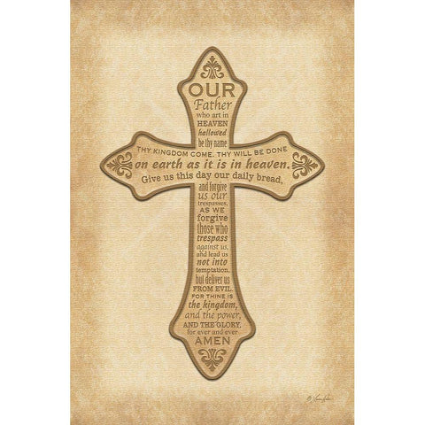 Our Father White Modern Wood Framed Art Print by Rader, Lauren