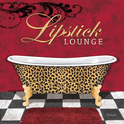 Lipstick Lounge Black Ornate Wood Framed Art Print with Double Matting by Rader, Lauren