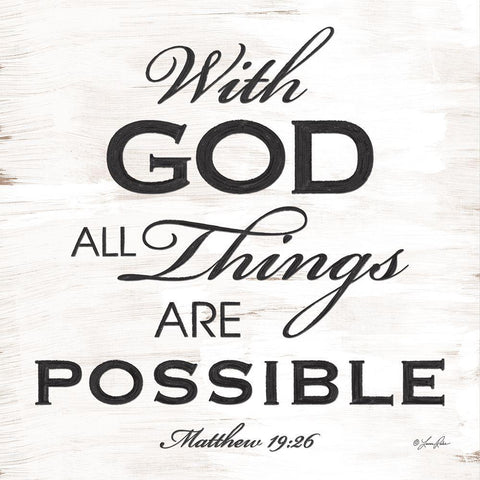 All Things are Possible White Modern Wood Framed Art Print with Double Matting by Rader, Lauren