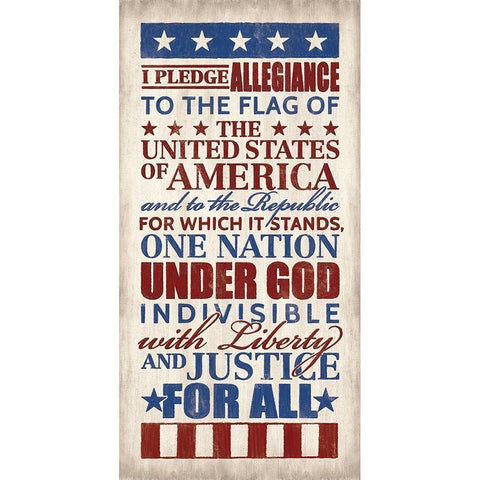 Pledge of Allegiance White Modern Wood Framed Art Print by Rader, Lauren