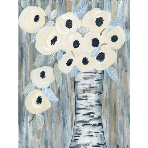 Blooming Birch Vase I White Modern Wood Framed Art Print by Ebert, Roey