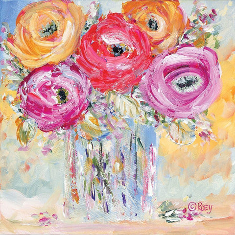 Burst of Bloom Black Modern Wood Framed Art Print with Double Matting by Ebert, Roey