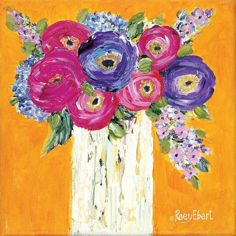 Vase Full of Sunshine Black Ornate Wood Framed Art Print with Double Matting by Ebert, Roey