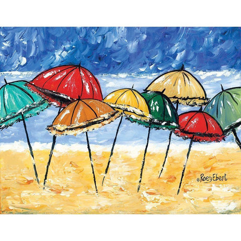 Beach Party Gold Ornate Wood Framed Art Print with Double Matting by Ebert, Roey