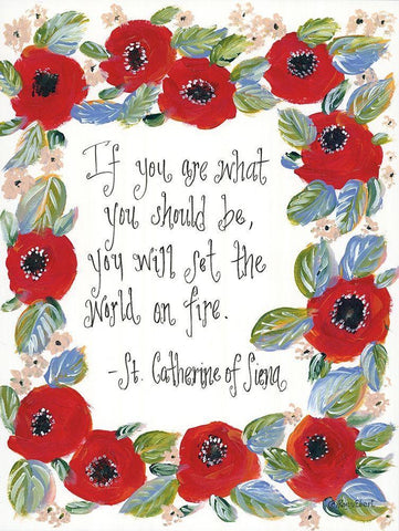 World on Fire St. Catherine Black Ornate Wood Framed Art Print with Double Matting by Ebert, Roey