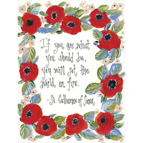 World on Fire St. Catherine Black Modern Wood Framed Art Print by Ebert, Roey