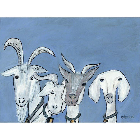 Goats White Modern Wood Framed Art Print by Ebert, Roey