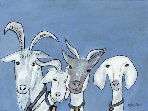 Goats White Modern Wood Framed Art Print with Double Matting by Ebert, Roey