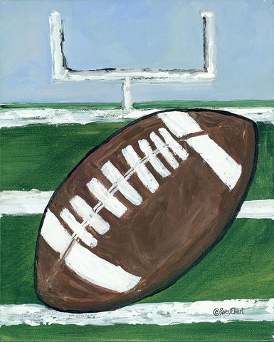 Football White Modern Wood Framed Art Print with Double Matting by Ebert, Roey