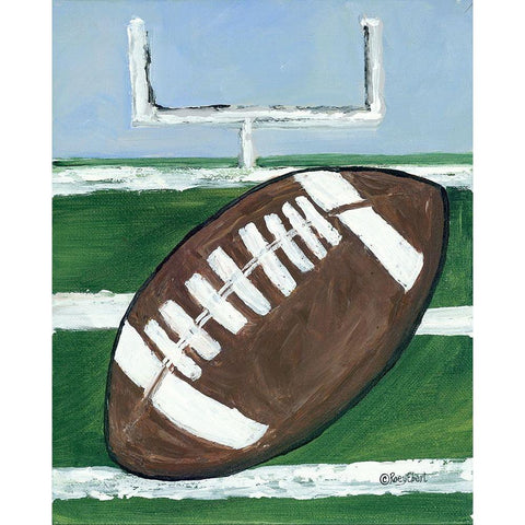 Football White Modern Wood Framed Art Print by Ebert, Roey