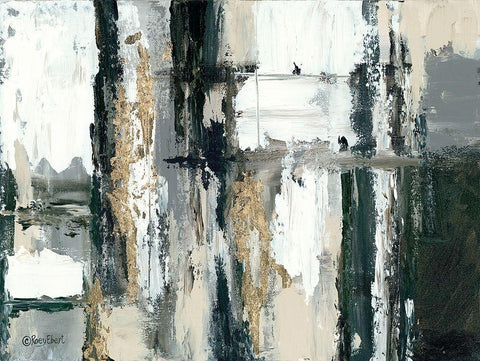 Blurred Lines White Modern Wood Framed Art Print with Double Matting by Ebert, Roey