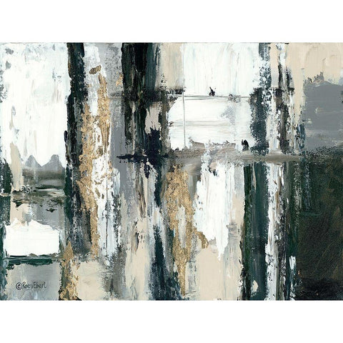 Blurred Lines Black Modern Wood Framed Art Print with Double Matting by Ebert, Roey