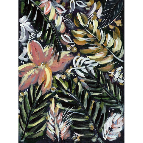 Dark Palms II Gold Ornate Wood Framed Art Print with Double Matting by Ebert, Roey