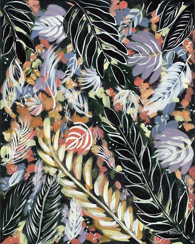 Dark Palms III White Modern Wood Framed Art Print with Double Matting by Ebert, Roey