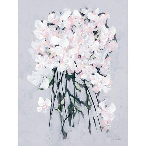 Romantic Floral II White Modern Wood Framed Art Print by Ebert, Roey