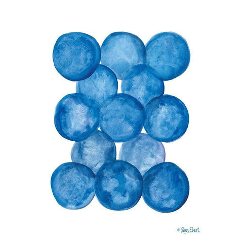 Aegean Blue Abstract III Black Modern Wood Framed Art Print by Ebert, Roey