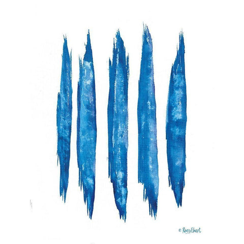Aegean Blue Abstract V Black Modern Wood Framed Art Print with Double Matting by Ebert, Roey