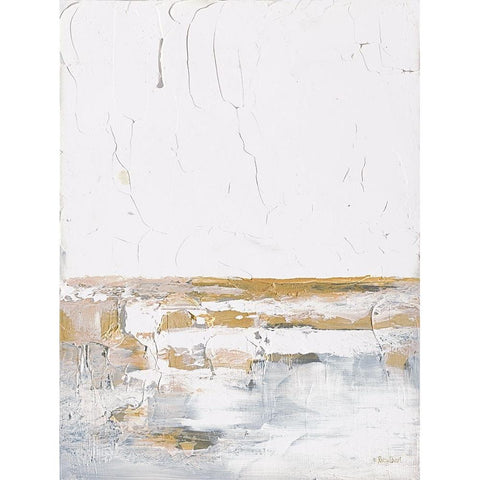 Golden Dreams White Modern Wood Framed Art Print by Ebert, Roey