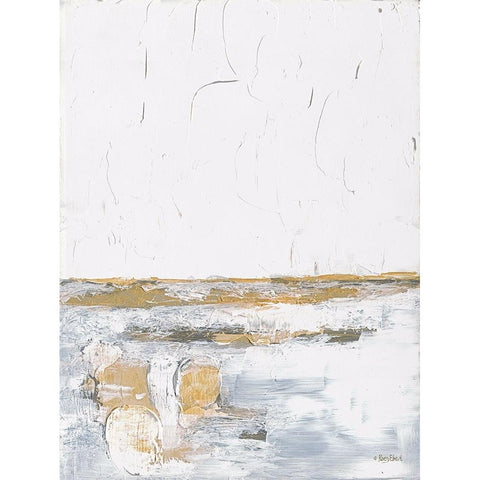 Golden Wishes White Modern Wood Framed Art Print by Ebert, Roey