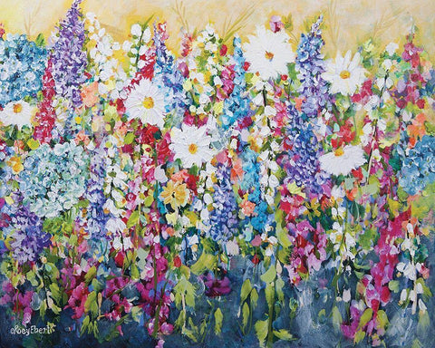 Spring Vibes White Modern Wood Framed Art Print with Double Matting by Ebert, Roey