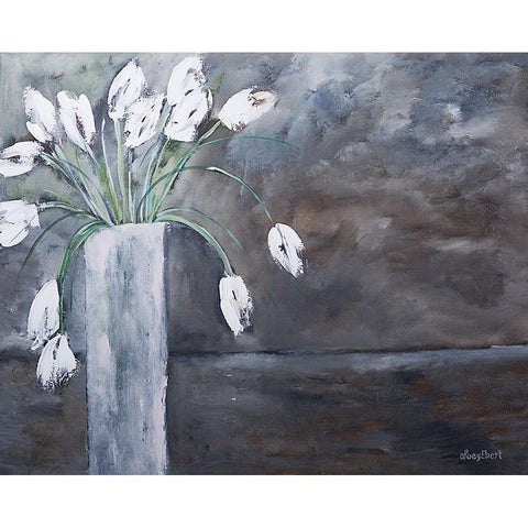 Dreamy Tulips Black Modern Wood Framed Art Print with Double Matting by Ebert, Roey