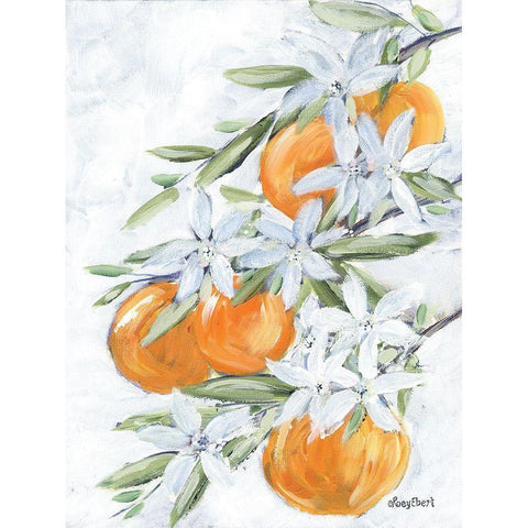 Orange Blossoms Black Modern Wood Framed Art Print with Double Matting by Ebert, Roey