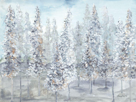 Splendid Forest White Modern Wood Framed Art Print with Double Matting by Ebert, Roey