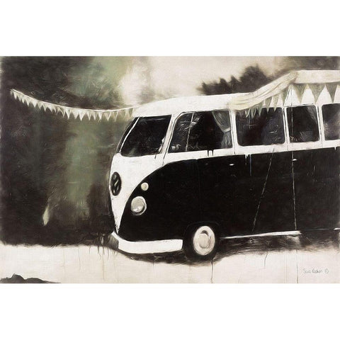 Gone Camping Black Modern Wood Framed Art Print with Double Matting by Redman, Suzi